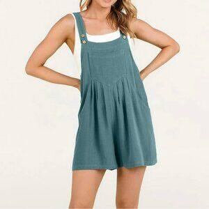 Grecerelle Teal Shorts Overall Romper Women's 2XL